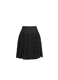 Short flared skirt in wool triangle - Black