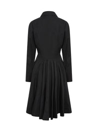 Double-breasted wool coat - Black intense