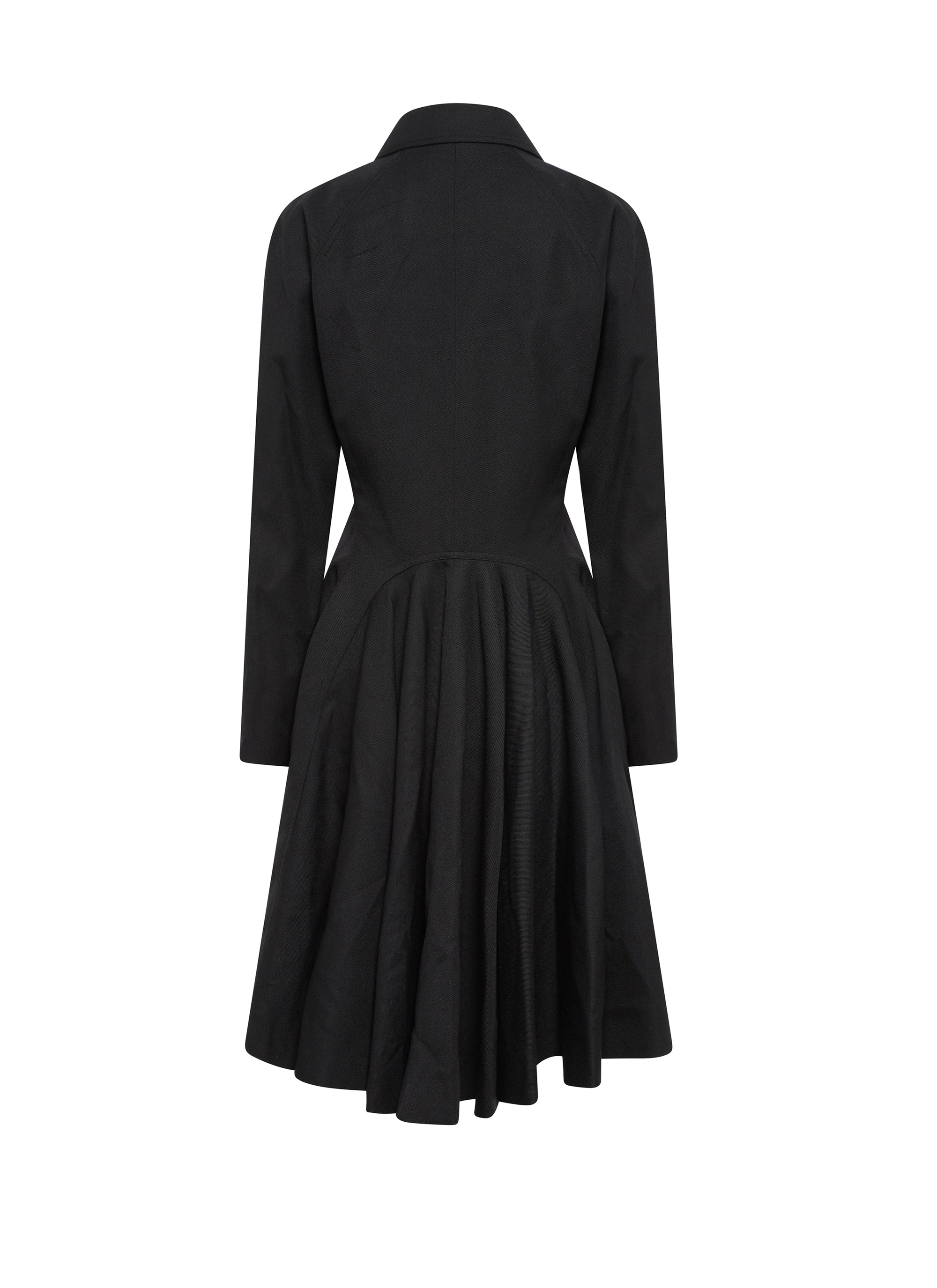 Double-breasted wool coat - Black intense