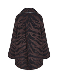 Animal print wool coat - Black & Brown