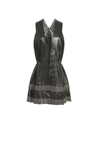 Sleeveless leather dress - Black