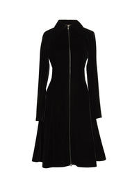 Robe à manches longues en velours - Noir