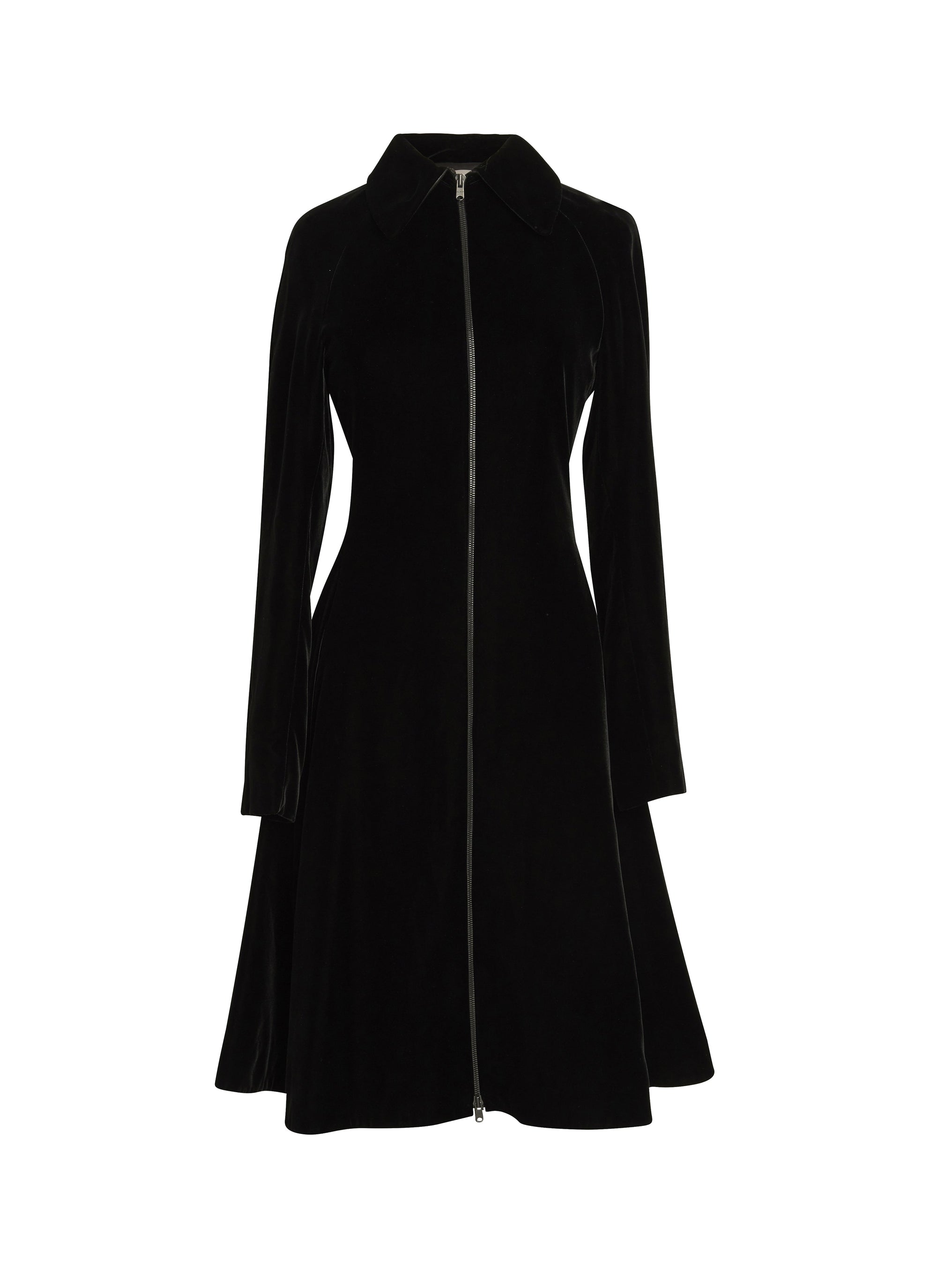 Robe à manches longues en velours - Noir