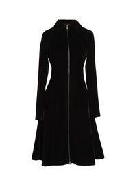 Robe à manches longues en velours - Noir