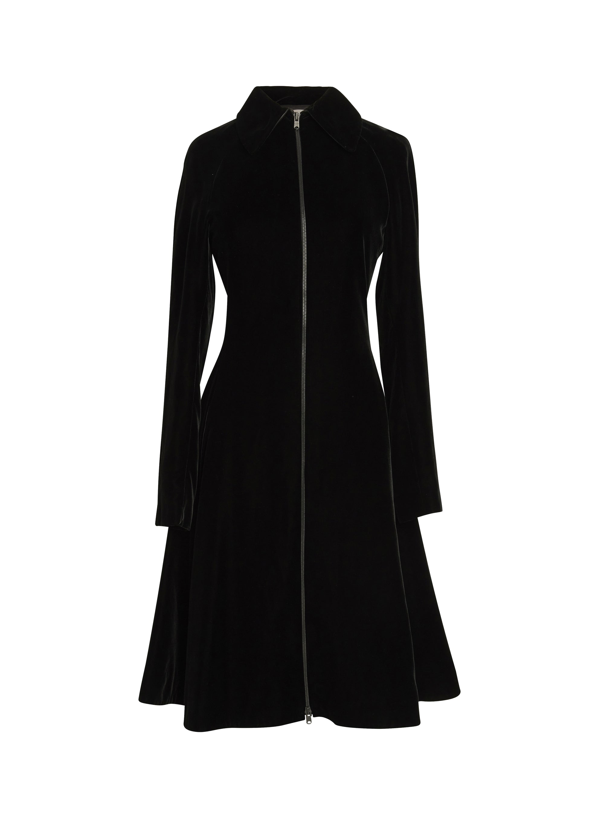 Robe à manches longues en velours - Noir