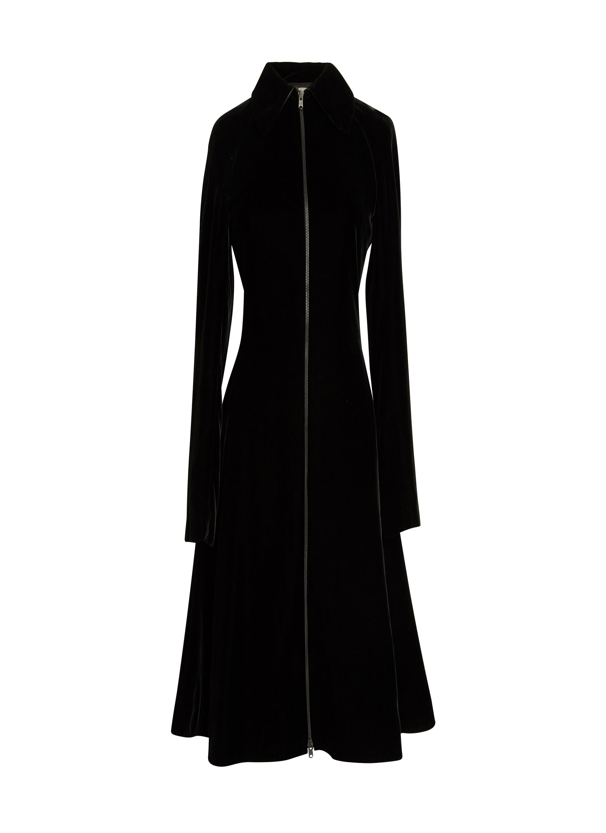 Robe à manches longues en velours - Noir