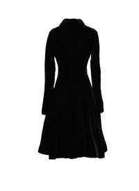 Robe à manches longues en velours - Noir