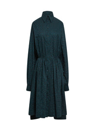 Robe à manches longues en laine - Petrole foncé