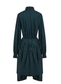 Robe à manches longues en laine - Petrole foncé