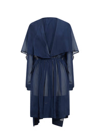 Robe à manches longues en soie - Bleu Royal