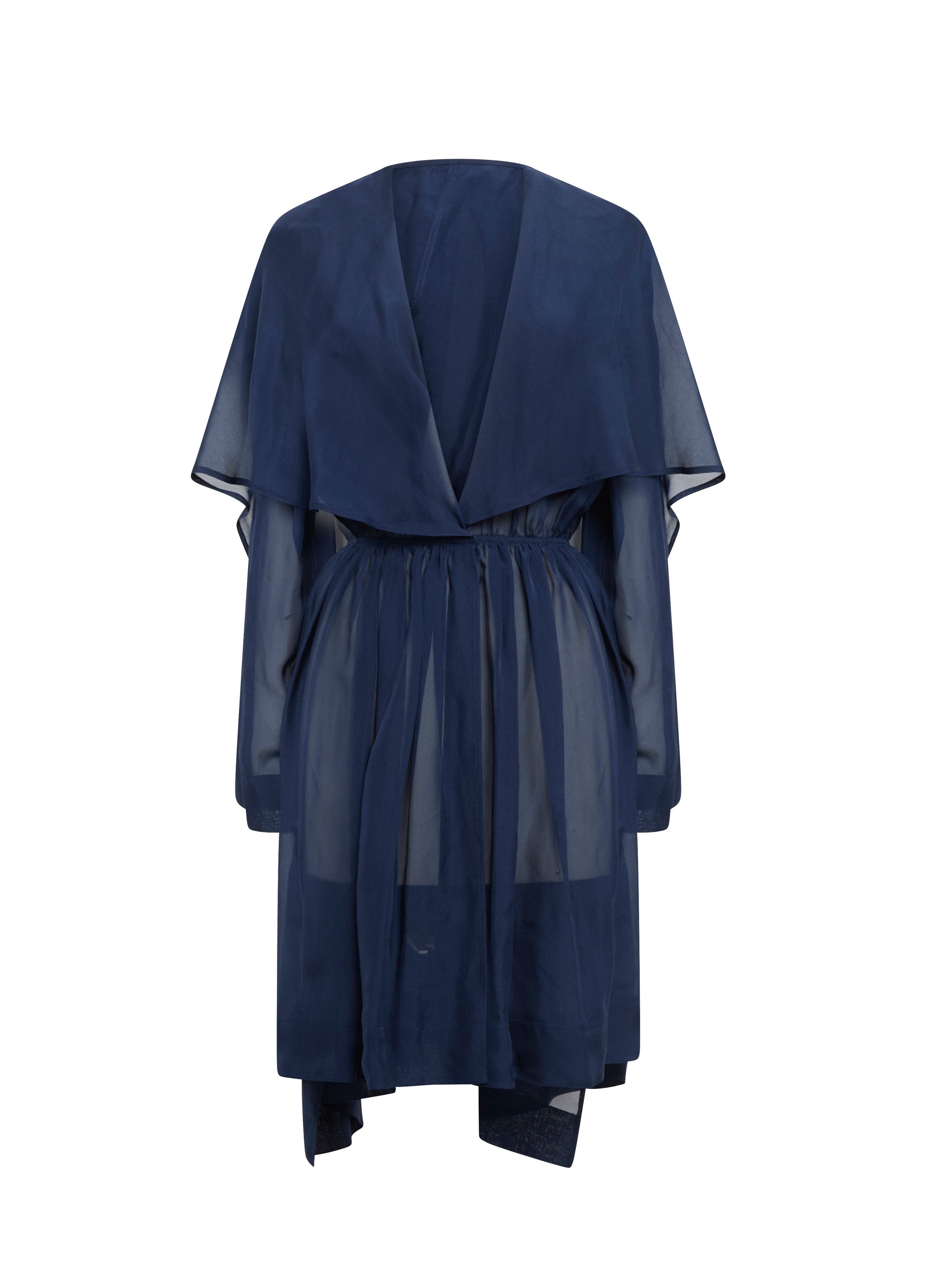 Robe à manches longues en soie - Bleu Royal