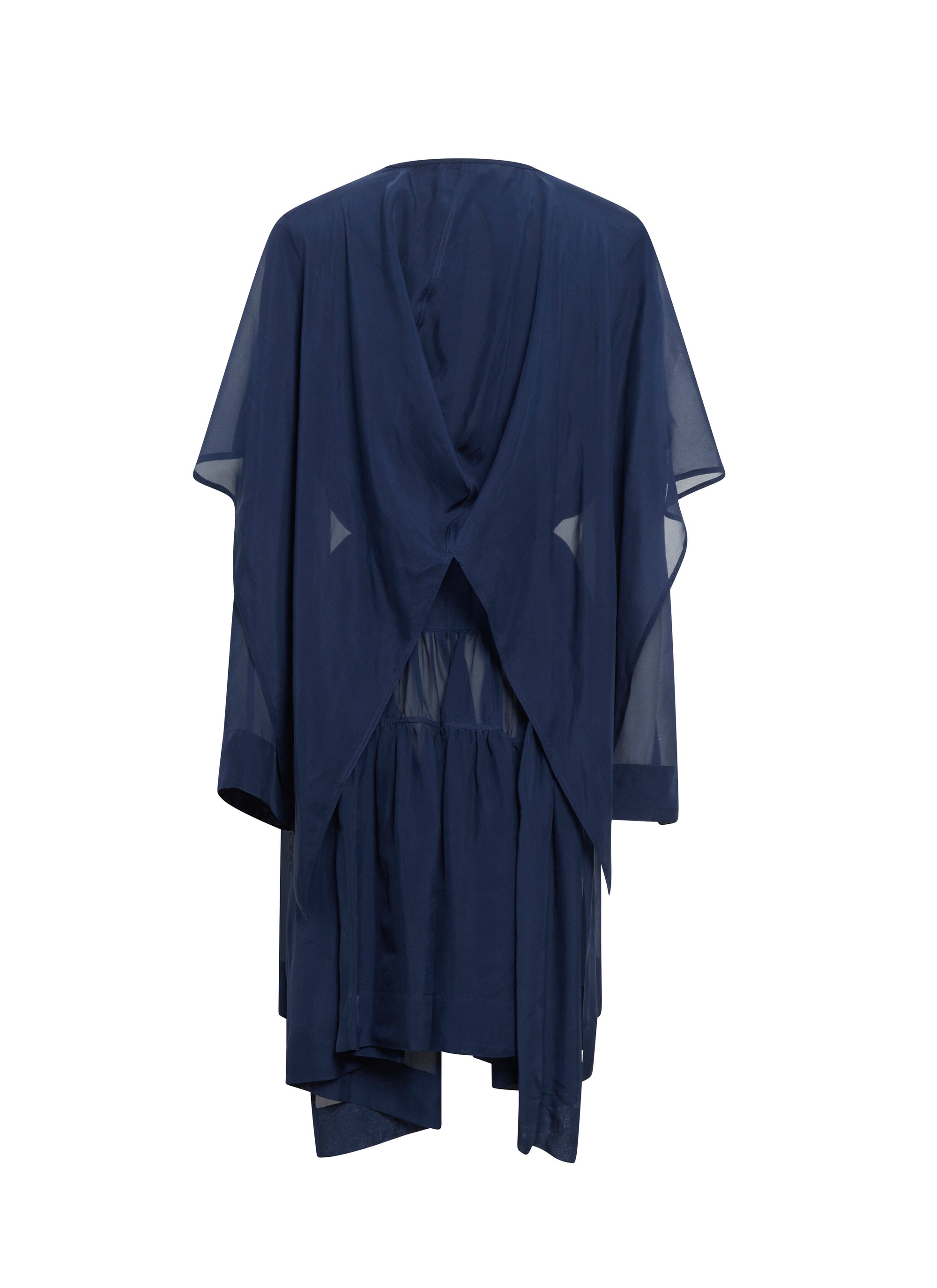 Robe à manches longues en soie - Bleu Royal