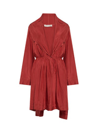 Robe kimono à manches longues en soie - Rouge Foncé
