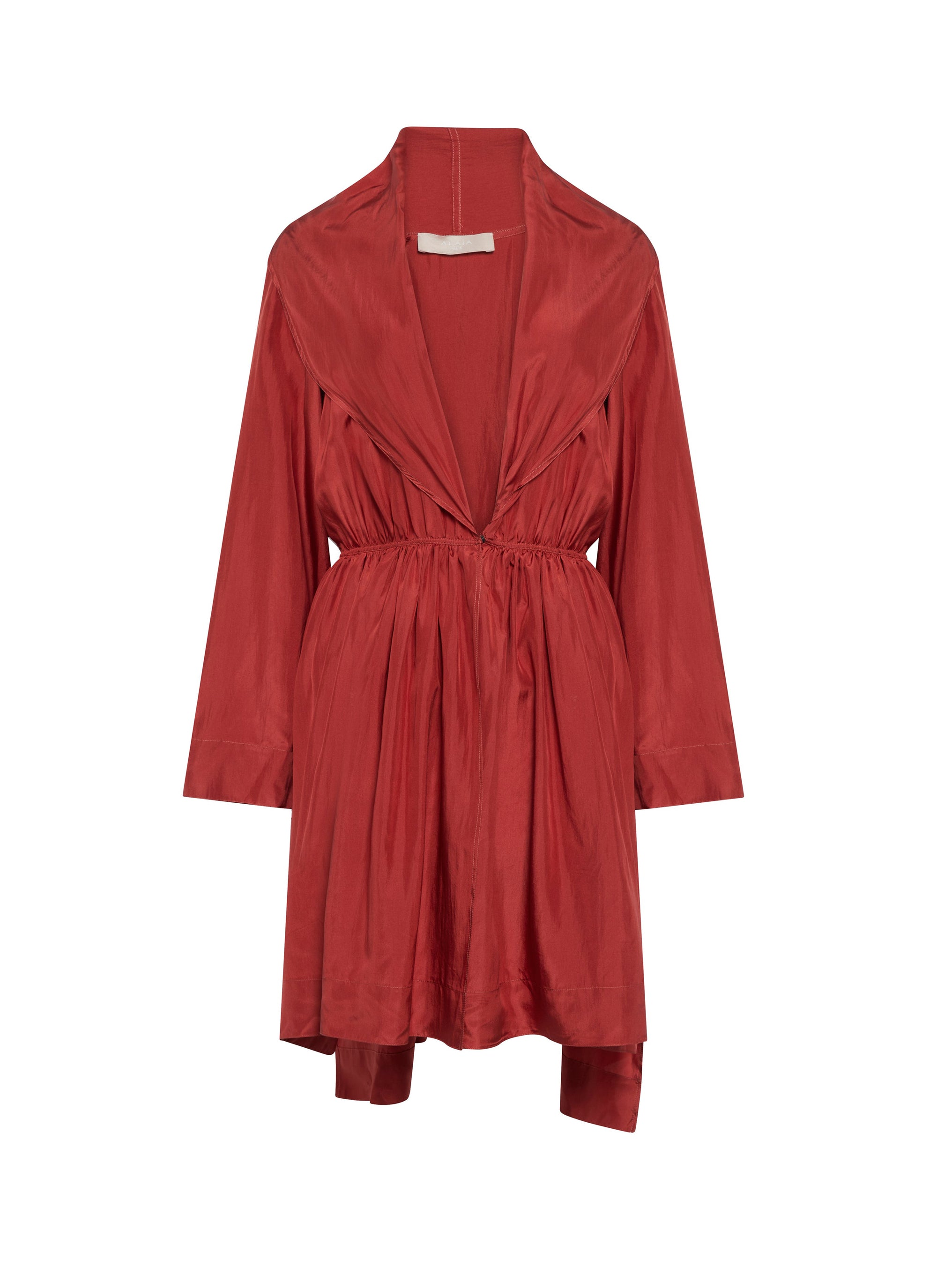 Robe kimono à manches longues en soie - Rouge Foncé