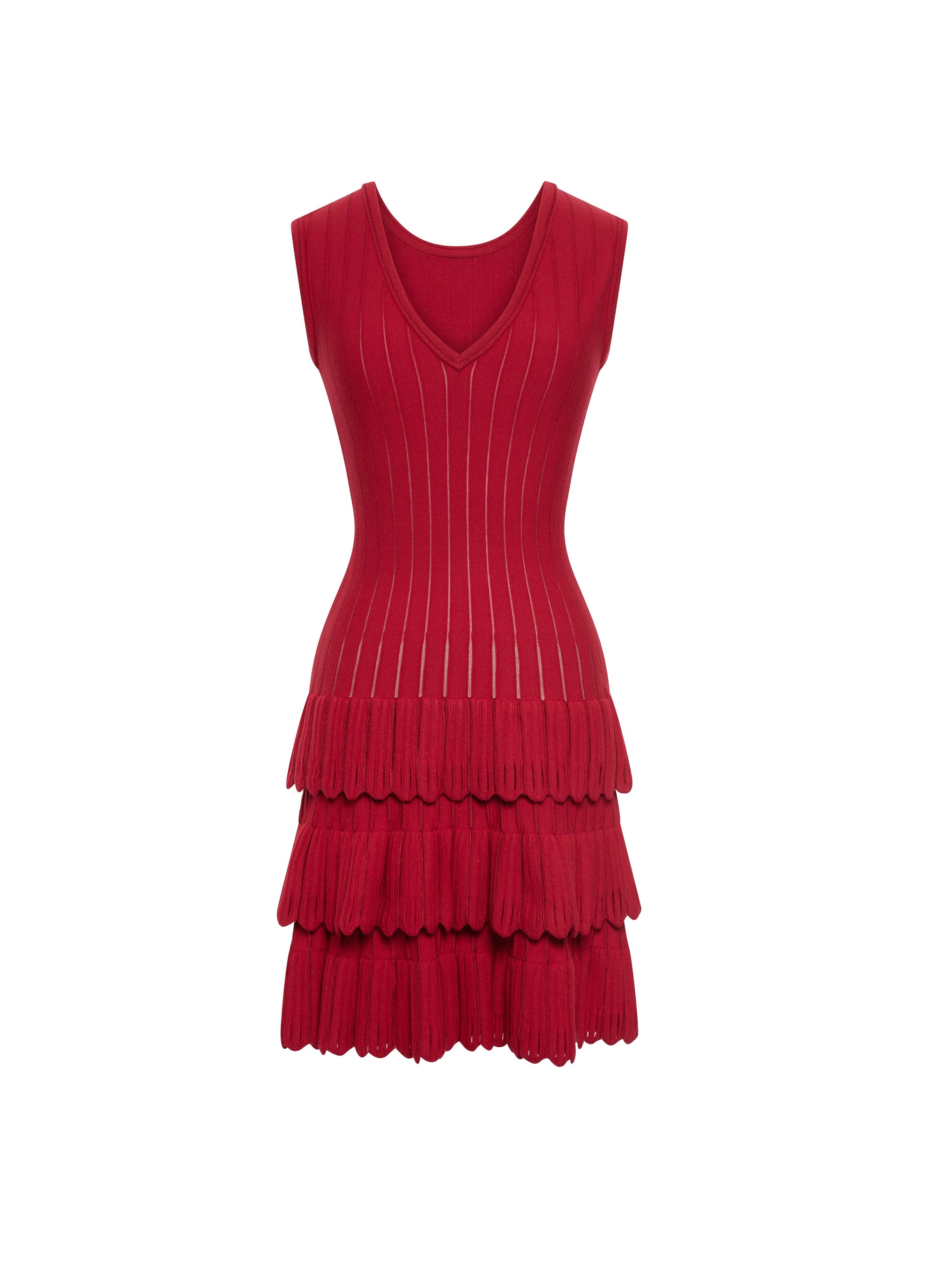 Robe sans manches à volants en laine - Garance