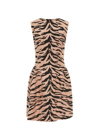 Robe sans manches Zebra en laine - Noir & Nude