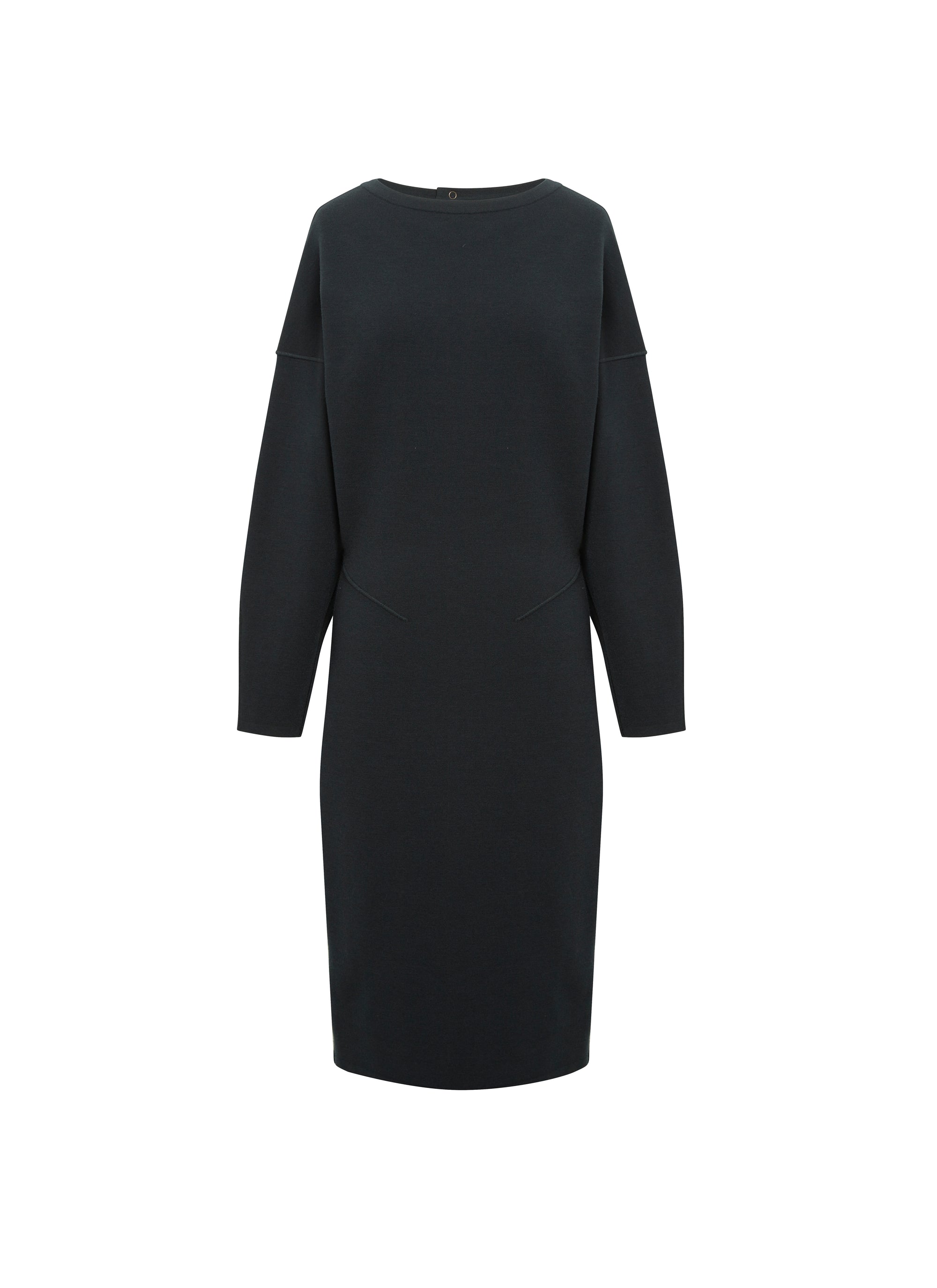Long-sleeved wool jumper dress - Forest