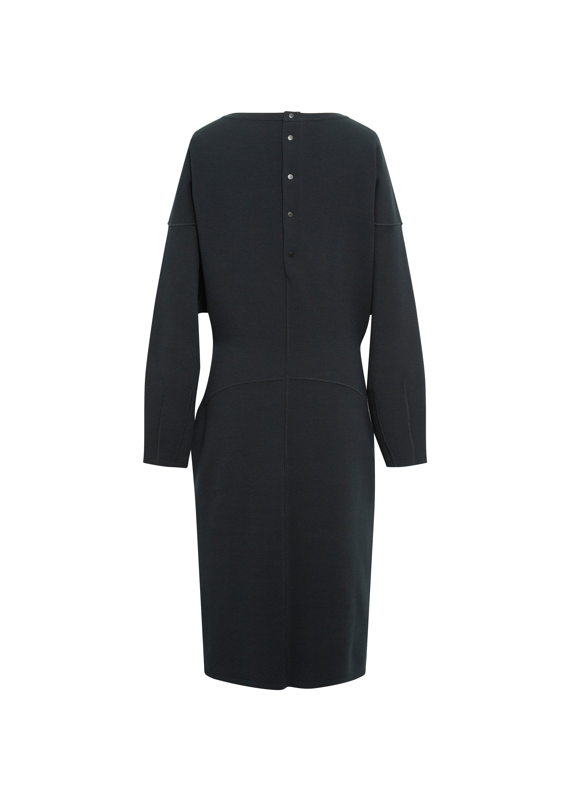 Long-sleeved wool jumper dress - Forest