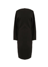 Long-sleeved wool dress - Intense Black