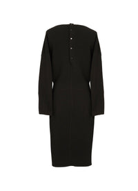 Long-sleeved wool dress - Intense Black