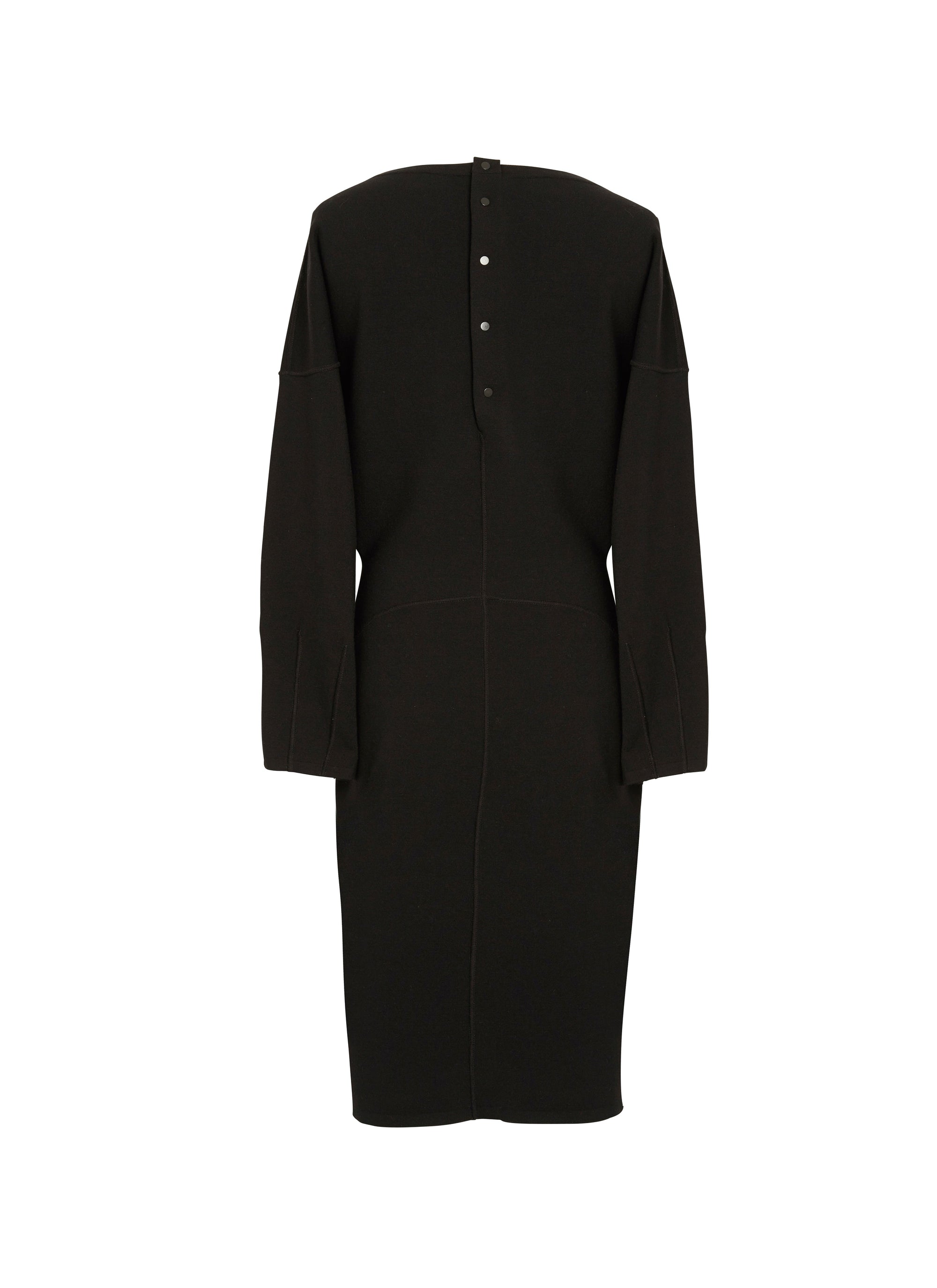 Long-sleeved wool dress - Intense Black