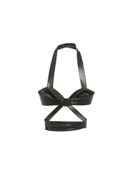 Soutien-gorge à fermeture par boucle en cuir - Noir