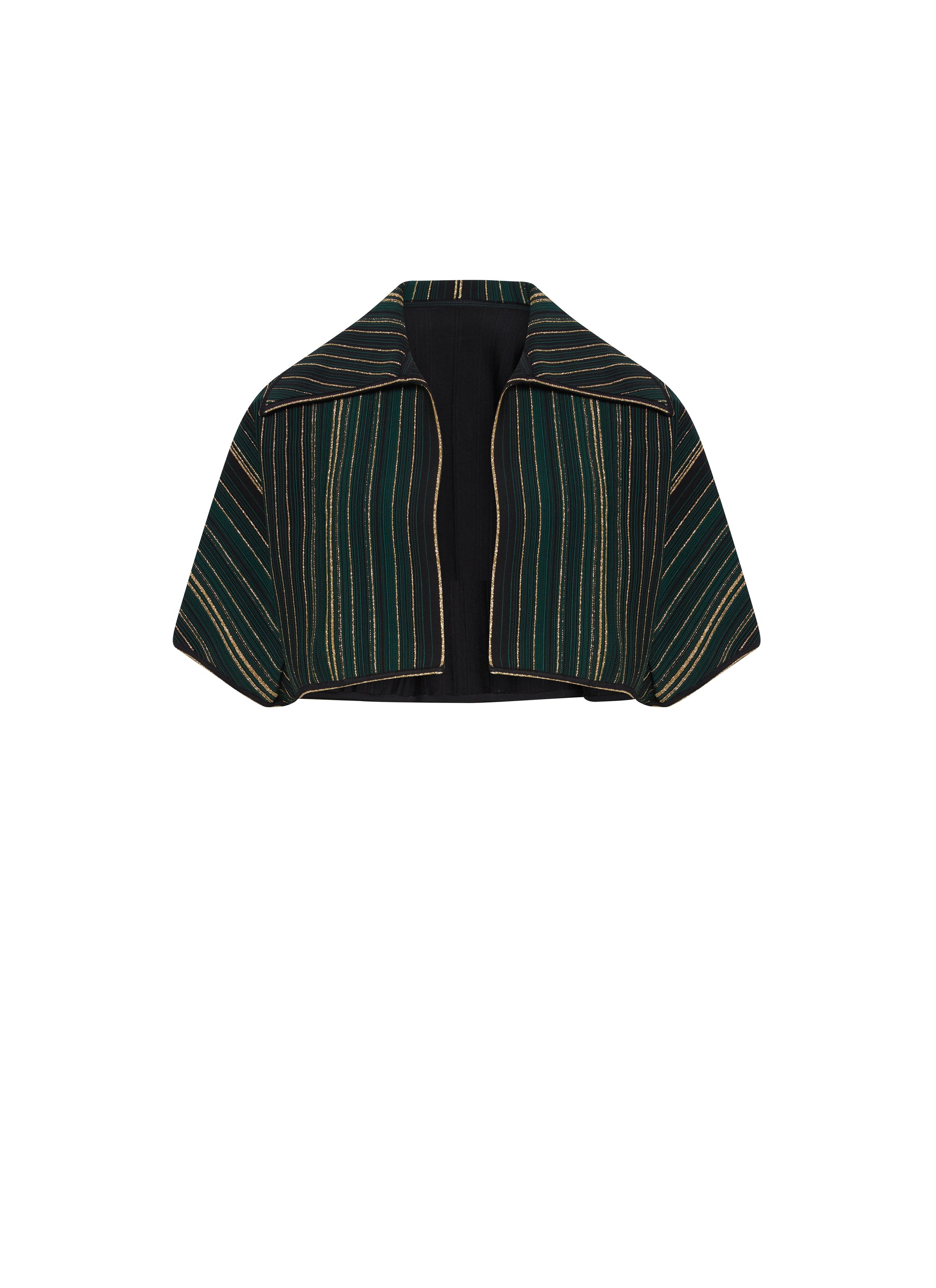 Short-sleeved cardigan Knitted kimono - Black & Green