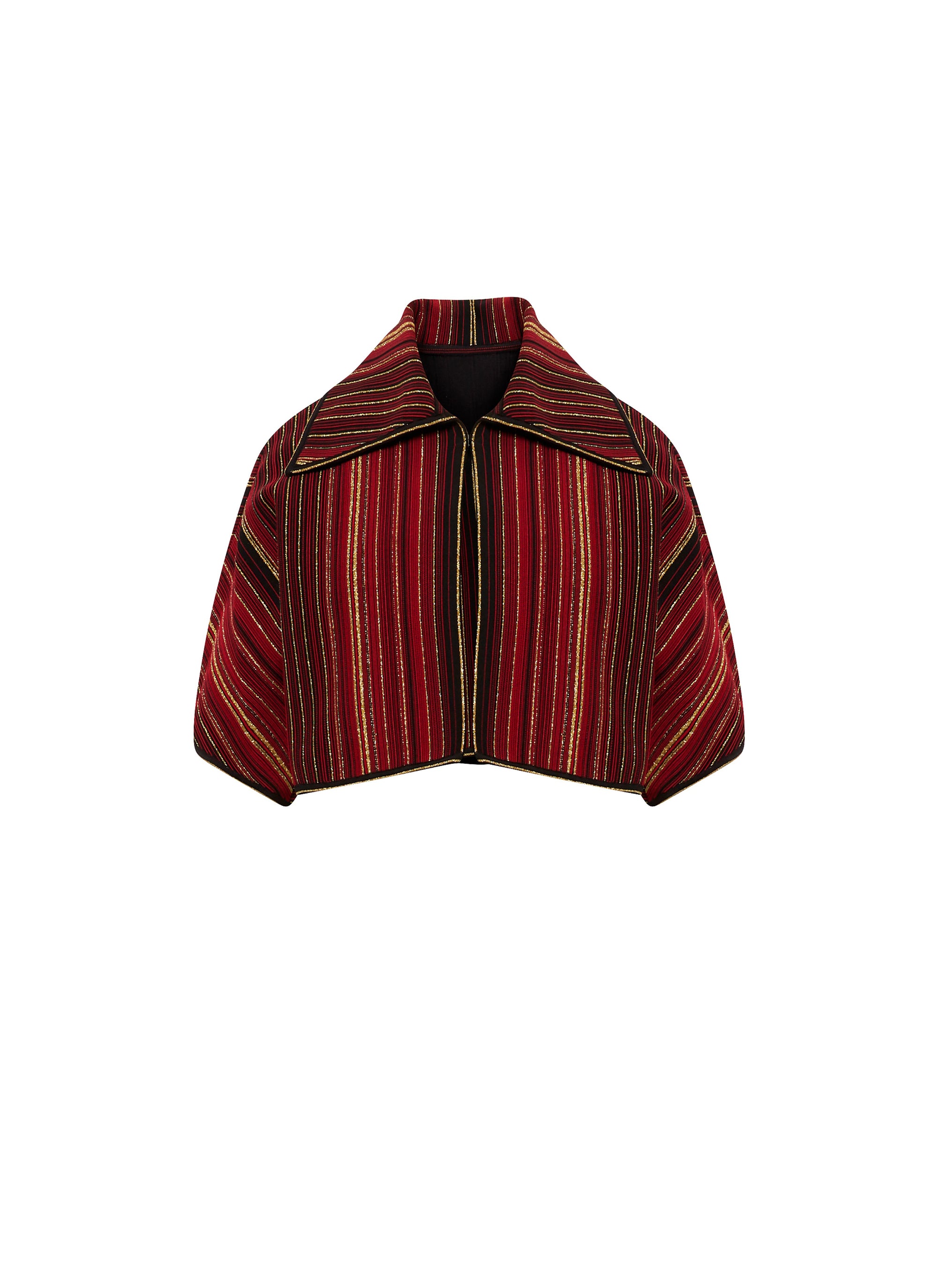 Short Sleeve Kimono Knitted Cardigan - Black & Red