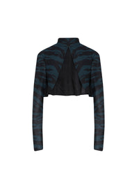 Cardigan à manches longues Zebra en soie - Noir & Vert