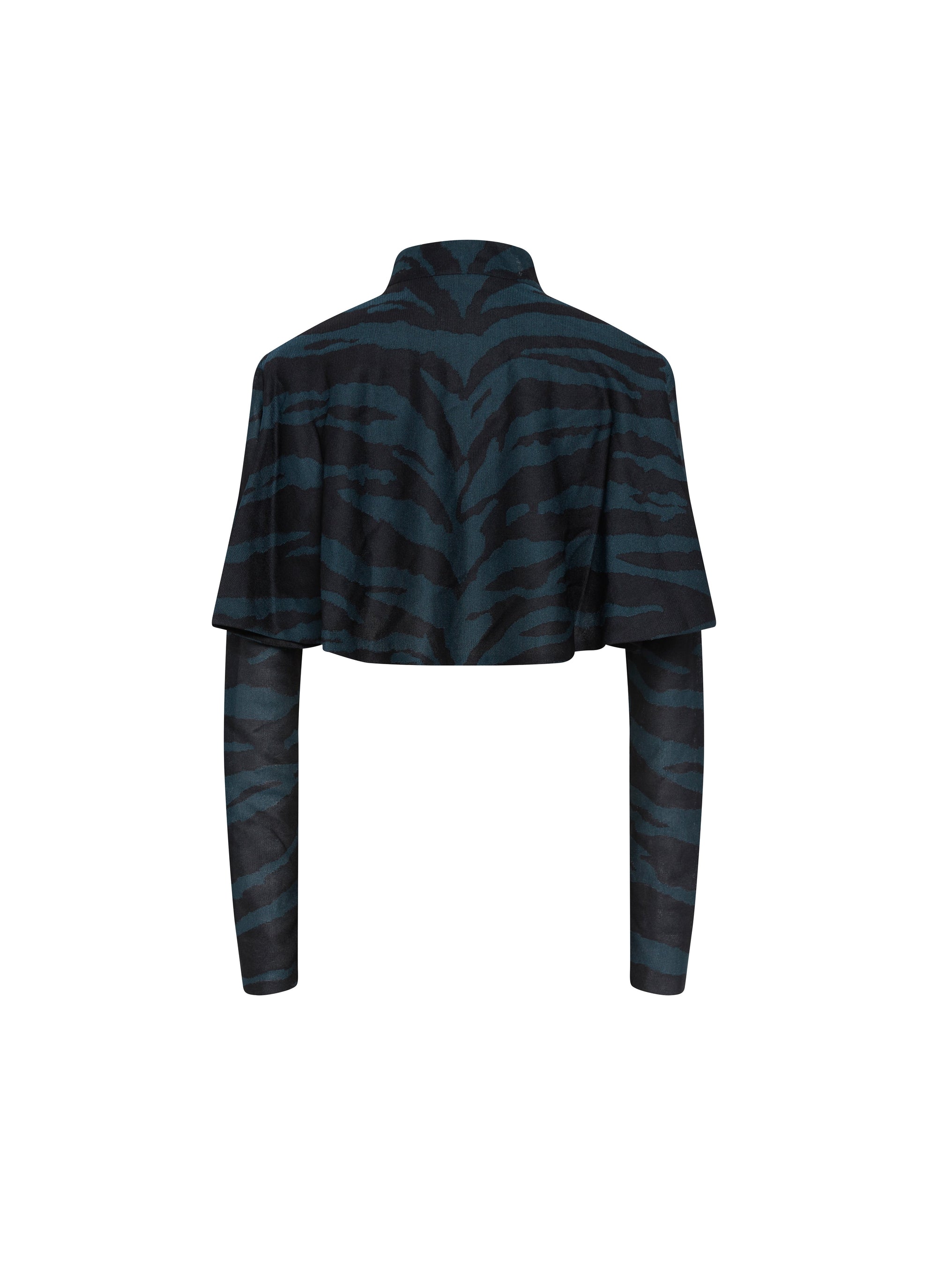 Cardigan à manches longues Zebra en soie - Noir & Vert