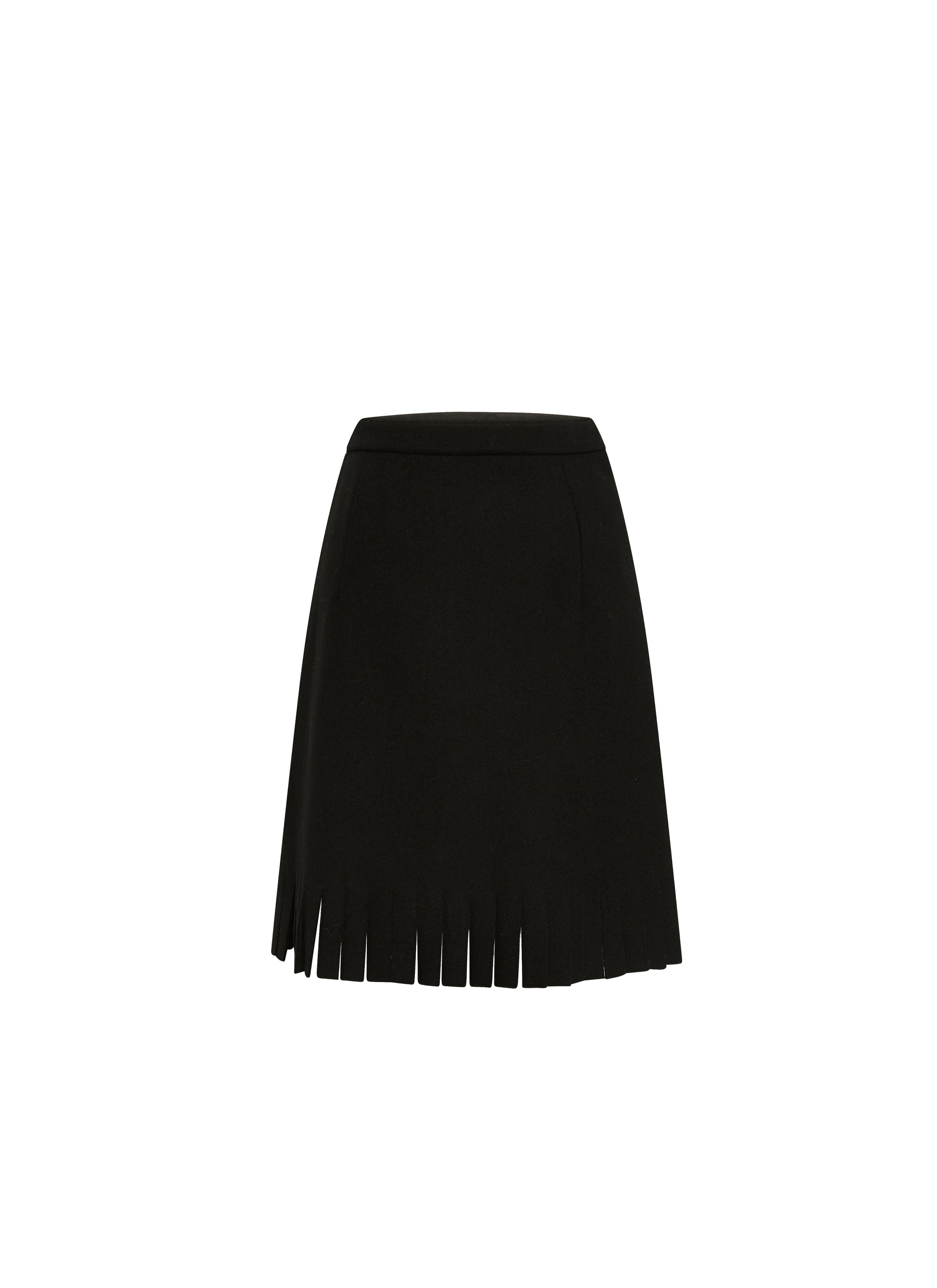 Wool draped edition skirt - Black intense