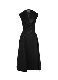 Sleeveless coat in wool - Black & Black