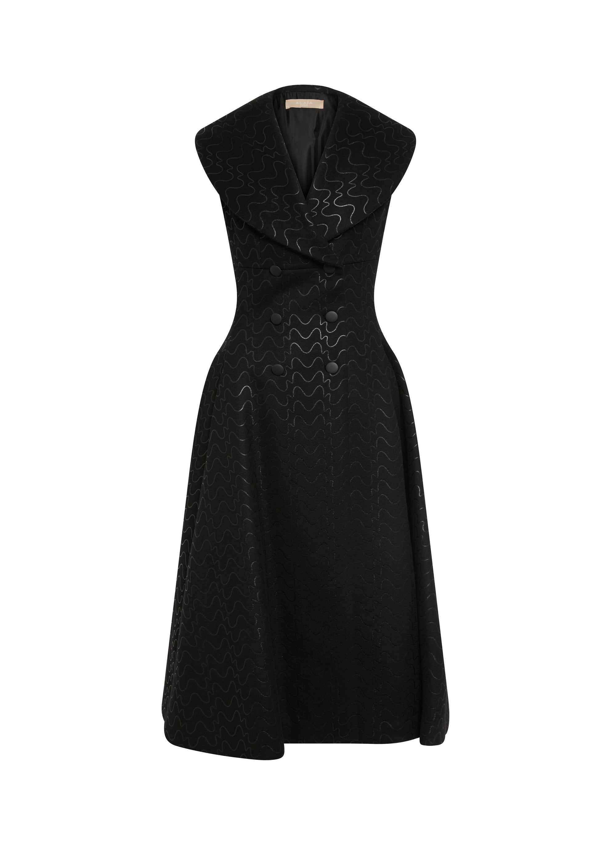 Sleeveless wool coat - Black & Black
