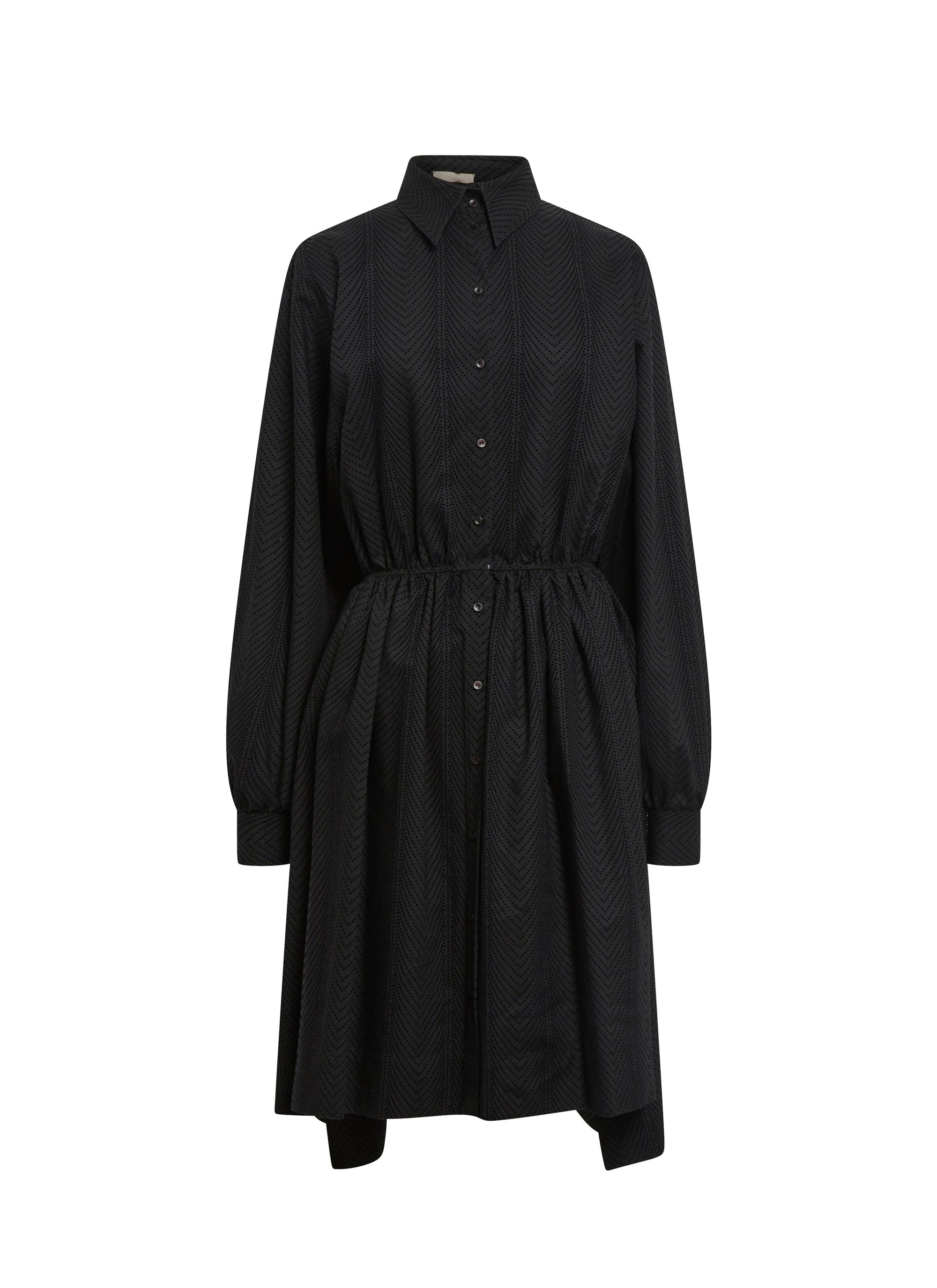 Robe à manches longues en laine - Noir