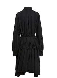Robe à manches longues en laine - Noir
