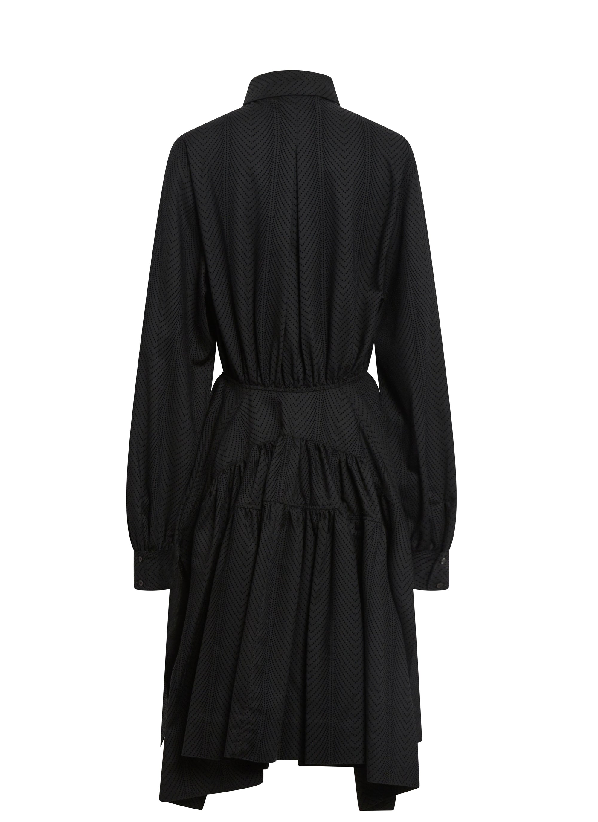 Robe à manches longues en laine - Noir
