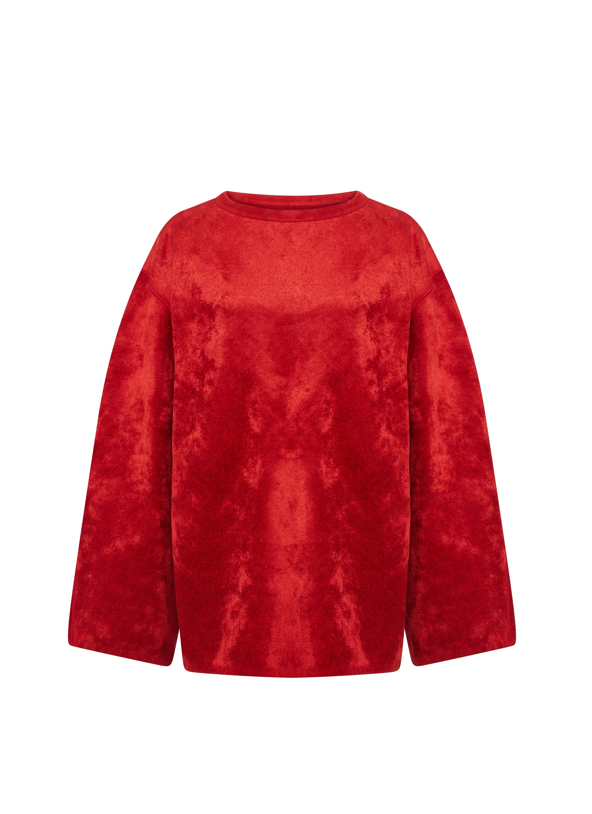 Long sleeve jumper in iconic velvet - Ruby