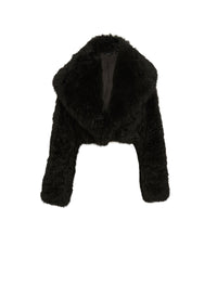Plume cashmere bolero - Black