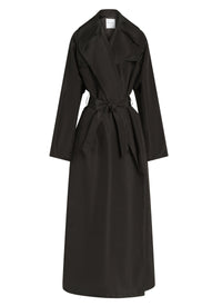 Silk faille trench coat - Black