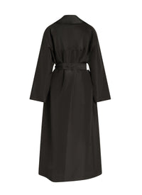 Silk faille trench coat - Black
