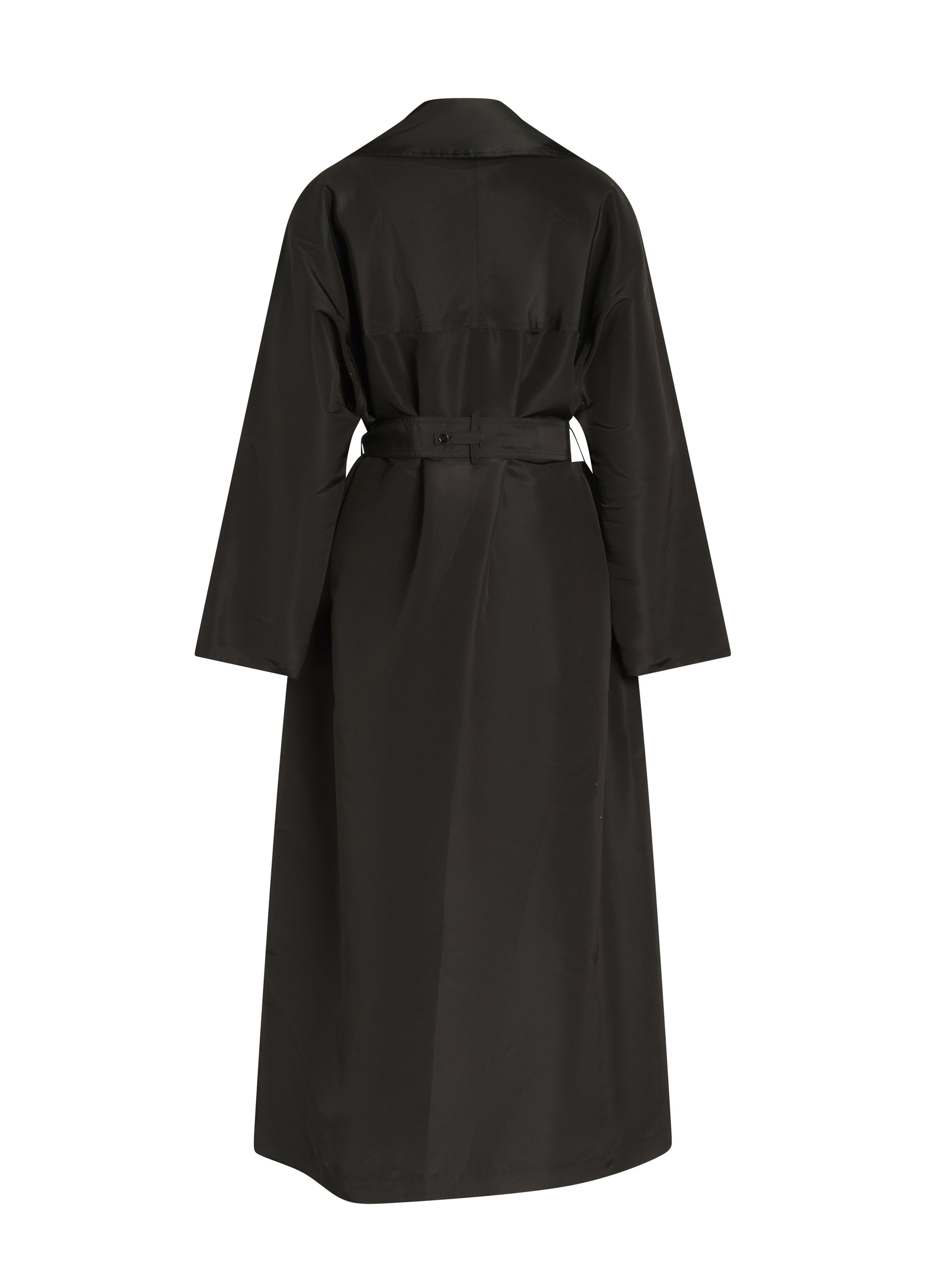 Silk faille trench coat - Black