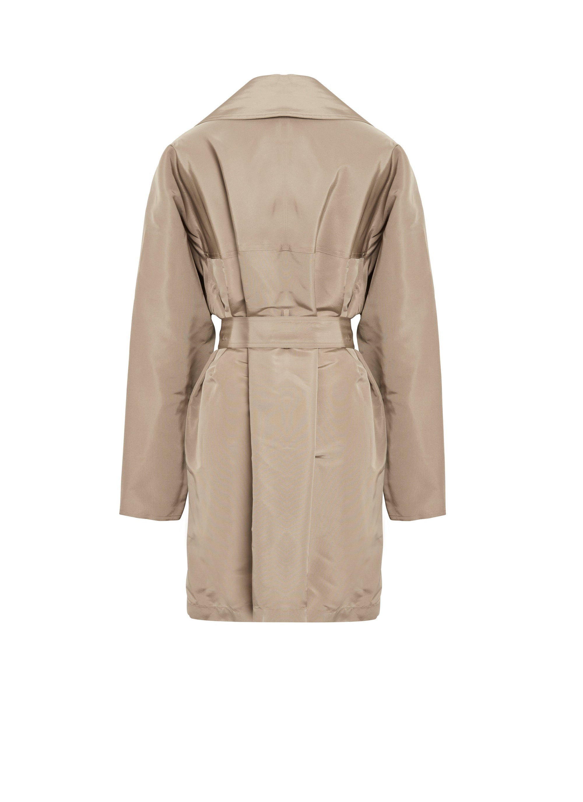 Oversized silk trench coat - Sand