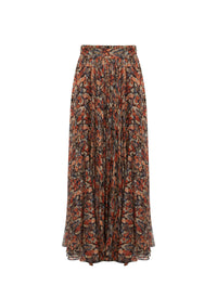 Long skirt with silk pattern - Multicolor