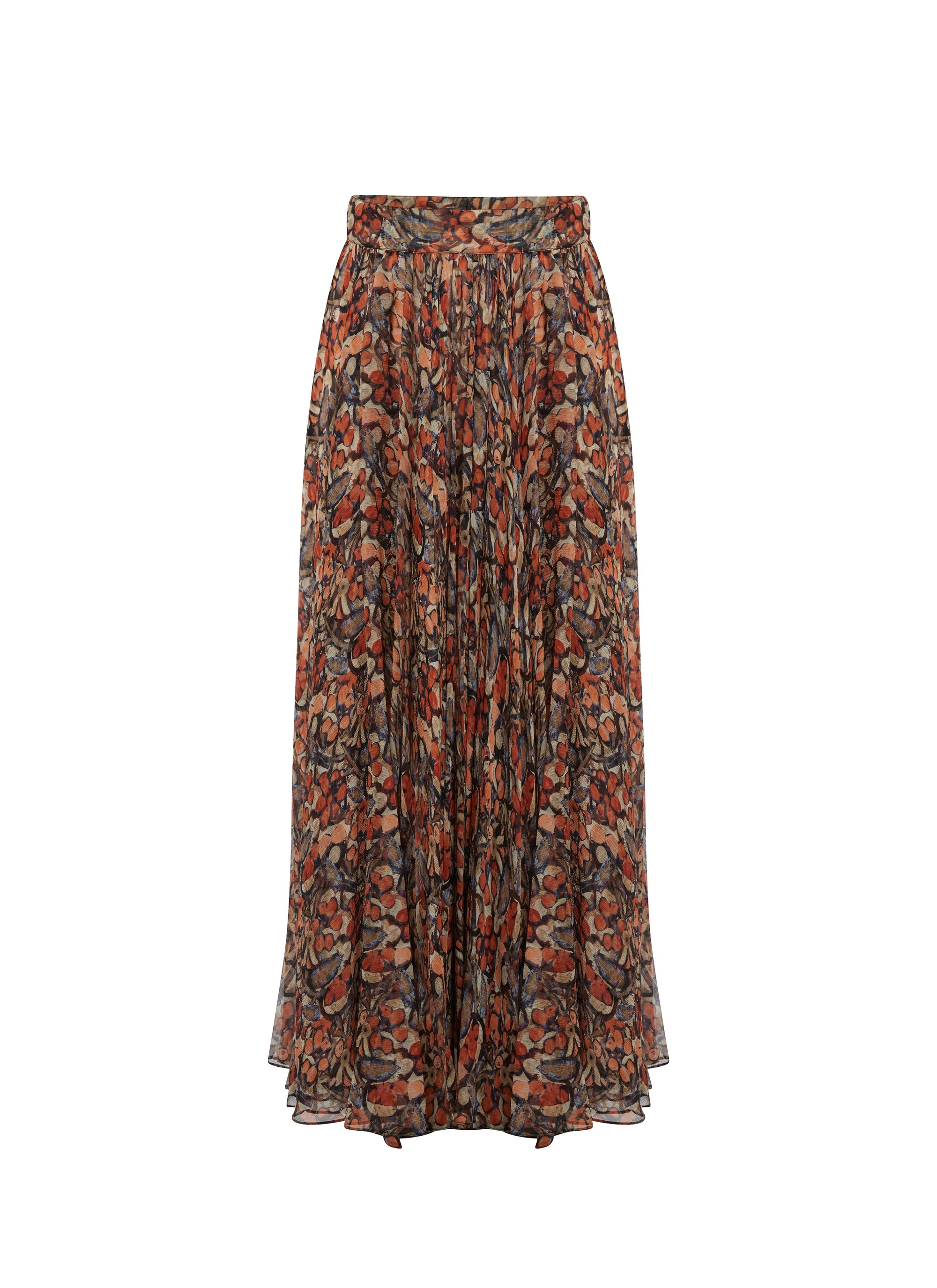 Long skirt with silk pattern - Multicolor