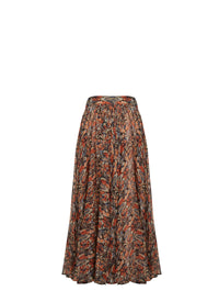 Long skirt with silk pattern - Multicolor