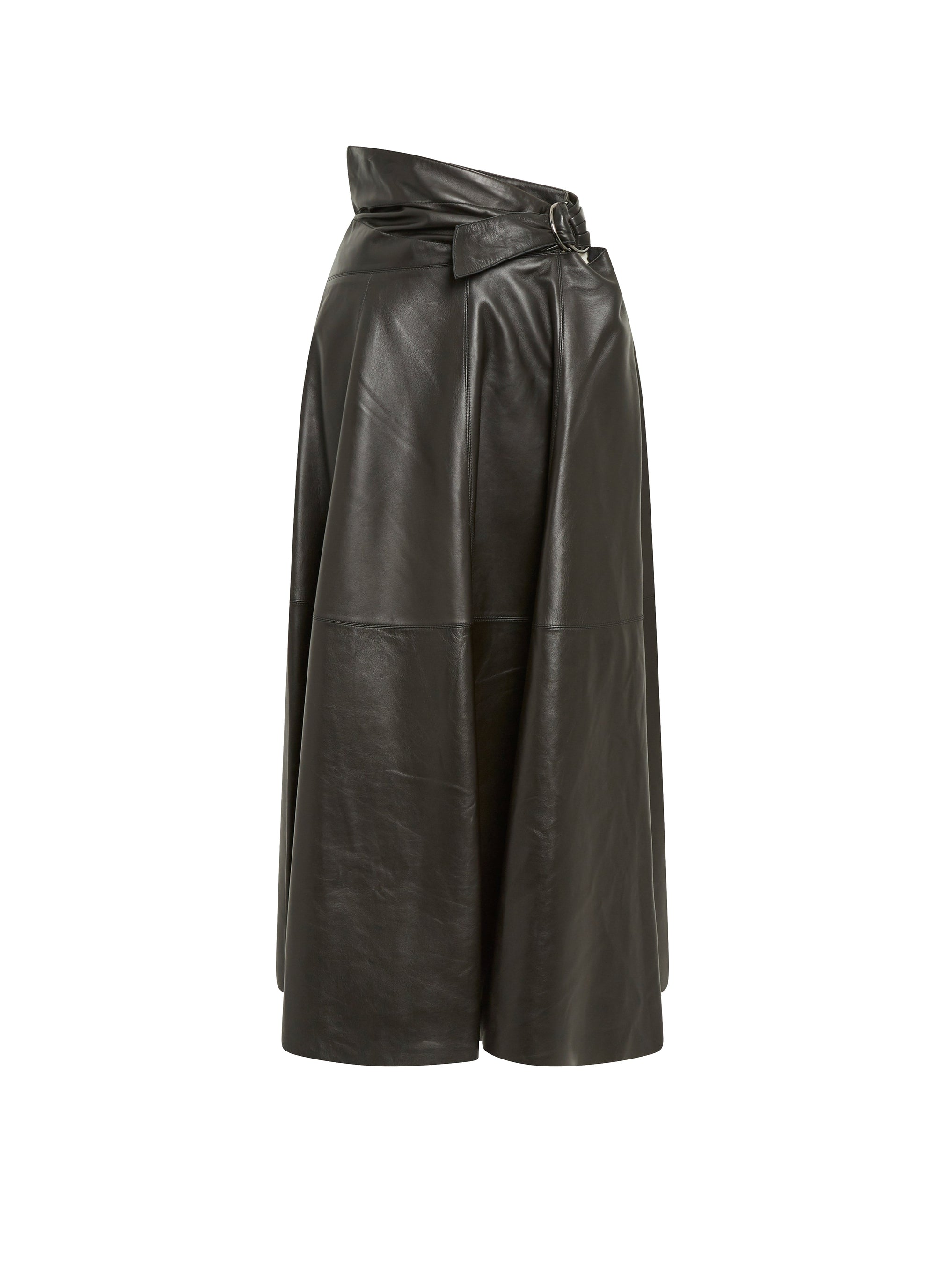 Skirt with leather inserts - Black intense