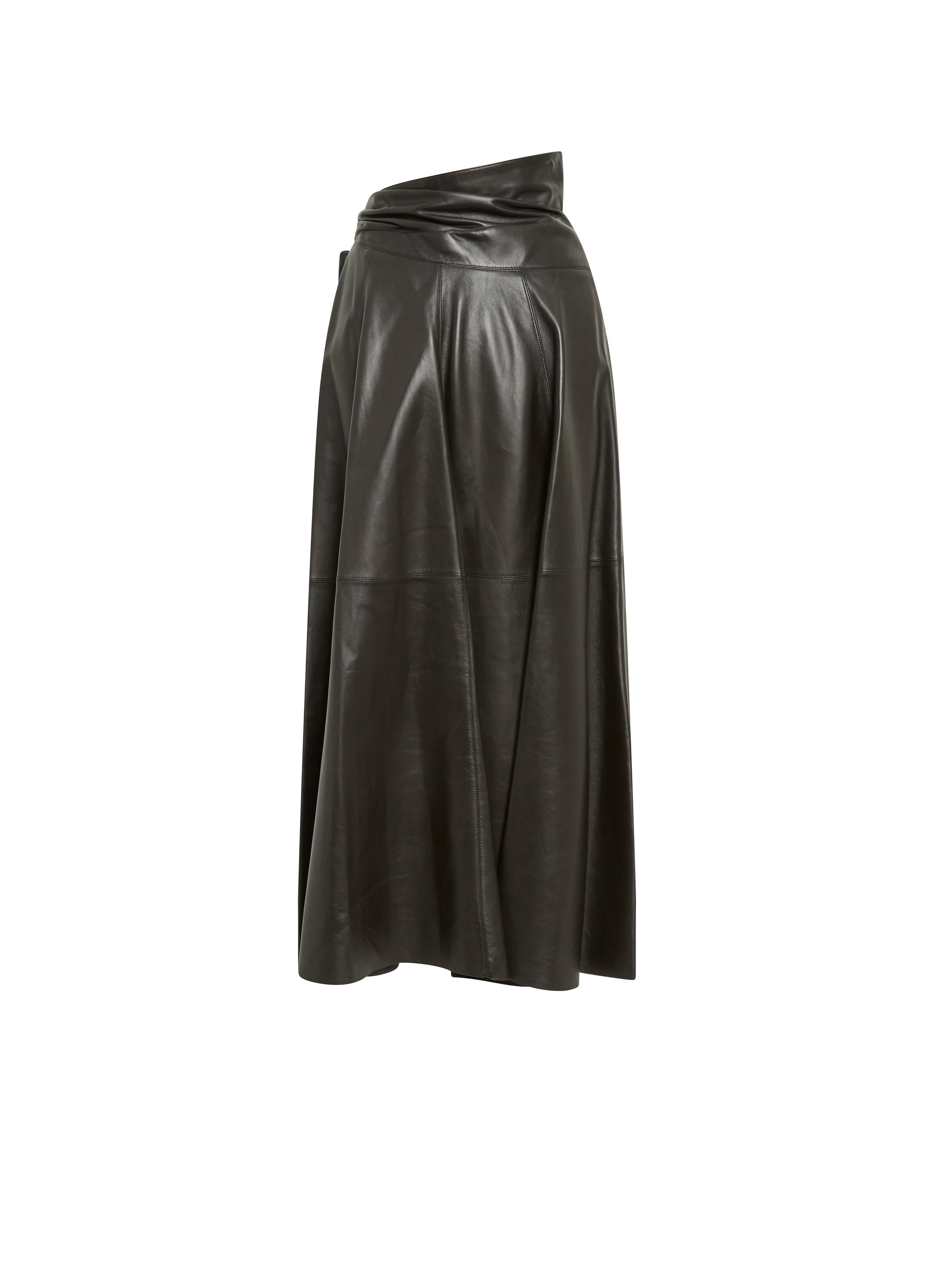 Skirt with leather inserts - Black