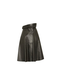 Fitted leather skirt - Black