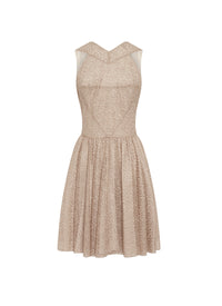 Robe patineuse éclatante à découpe élégante - Nude