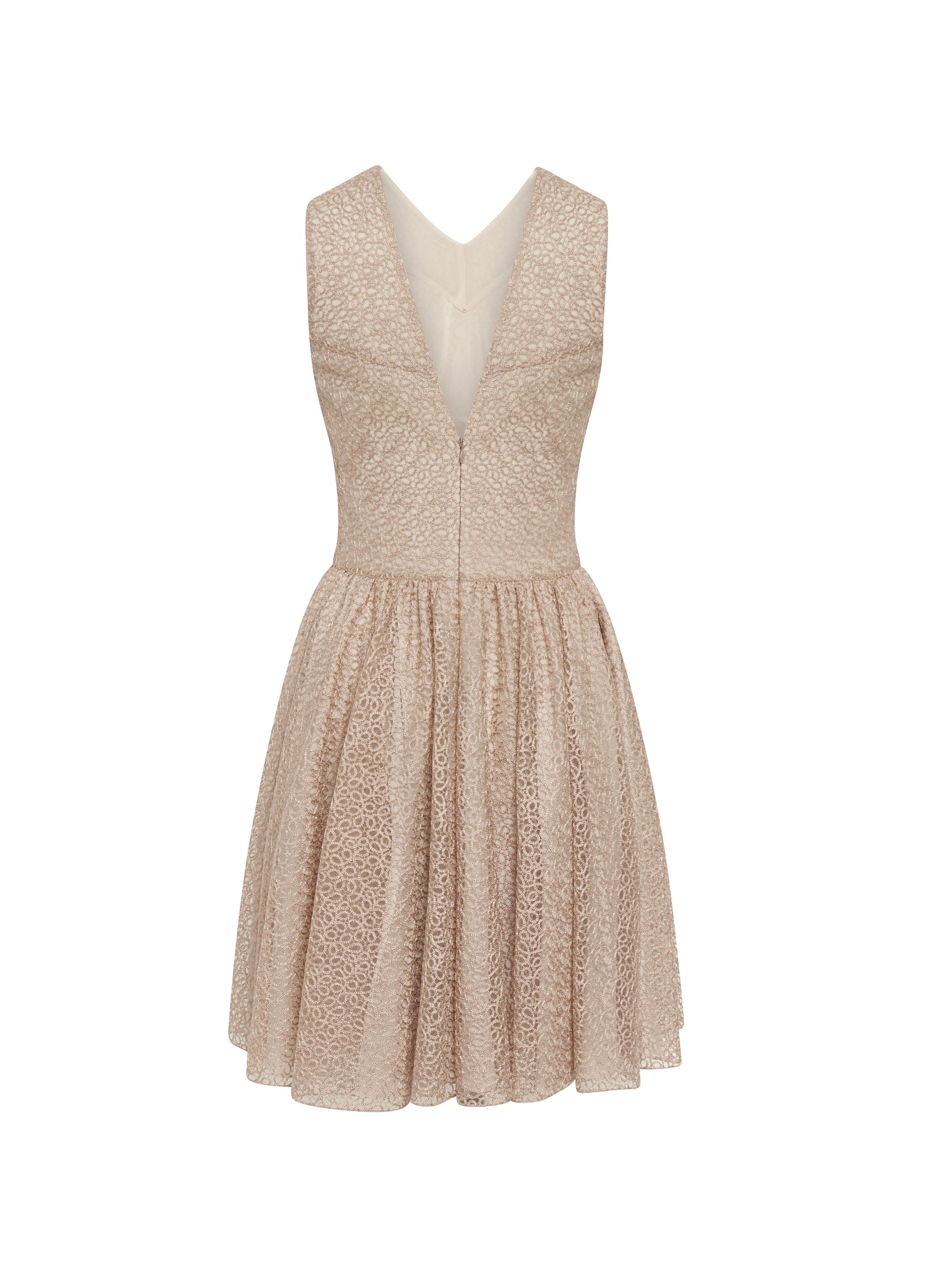 Robe patineuse éclatante à découpe élégante - Nude